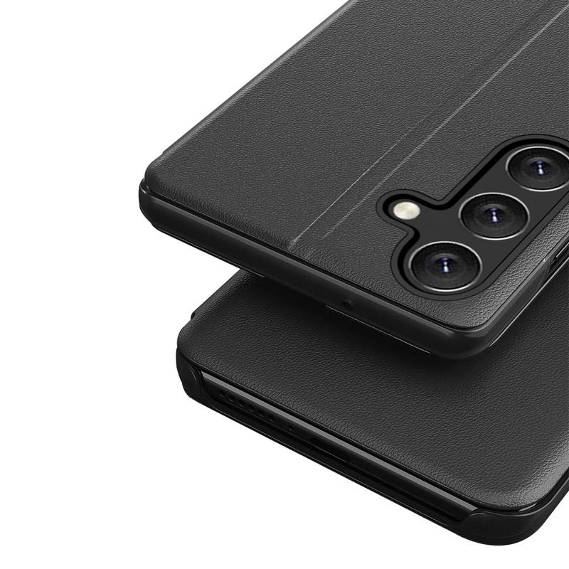 COVER FLIP PER OPPO A54 5G CUSTODIA LIBRO NERA A SPECCHIO CLEAR VIEW 360° GUSCIO