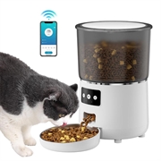 Distributore automatico di cibo Smart WiFi per cani e gatti - 4l - Bianco