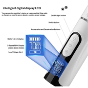 Si Mai Shen M5 Smerigliatrice elettrica per unghie di animali domestici con luce LED - Bianco