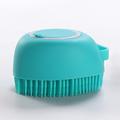 Spazzola da bagno morbida per cani/gatti con dispenser per shampoo