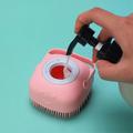 Spazzola da bagno morbida per cani/gatti con dispenser per shampoo