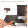 Solar Power Bank 20000mAh with Hand Crank, LED Flashlight and Built-In Cables (Open Box - Excellent) - Orange / Black