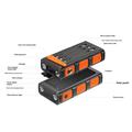 Solar Power Bank 20000mAh with Hand Crank, LED Flashlight and Built-In Cables (Open Box - Excellent) - Orange / Black