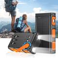 Solar Power Bank 20000mAh with Hand Crank, LED Flashlight and Built-In Cables (Open Box - Excellent) - Orange / Black