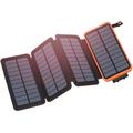 Power Bank solare con 4 pannelli pieghevoli - 25000mAh - Nero / Arancione