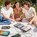 Power Bank solare con 4 pannelli pieghevoli - 25000mAh - Nero / Arancione