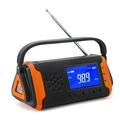 Radio di emergenza ad energia solare con torcia elettrica - Nero / Arancione