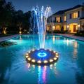 Fontana galleggiante a energia solare - Luci LED a 7 colori, pompa dell'acqua da 3.5W - Diametro 18cm