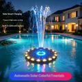 Fontana galleggiante a energia solare - Luci LED a 7 colori, pompa dell\'acqua da 3.5W - Diametro 18cm