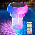 Luce galleggiante per piscina ad energia solare con box di disinfezione e LED RGB