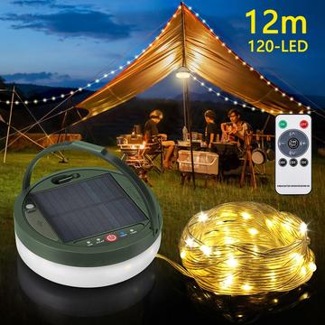 Stringa di luci LED ad energia solare - 12m - Bianco caldo