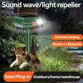 Repellente ultrasonico solare per animali con sensore di movimento - Verde militare