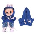Felpa con cappuccio a tinta unita per Labubu Mini Figure 17cm - Blu scuro