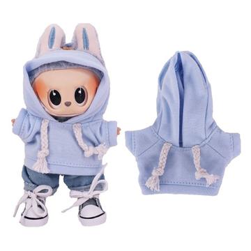 Felpa con cappuccio a tinta unita per Labubu Mini Figure 17cm - Viola