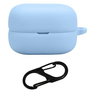 Custodia in silicone per Sony LinkBuds Open con moschettone - Blu