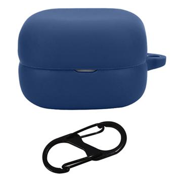Custodia in silicone per Sony LinkBuds Open con moschettone - Blu Scuro