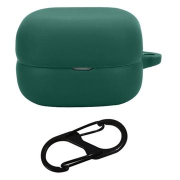 Custodia in silicone con moschettone per Sony LinkBuds Open - Verde