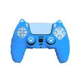 Custodia in silicone per PlayStation 5 DualSense con orecchie da gatto e protezioni per i pollici - Azzurro
