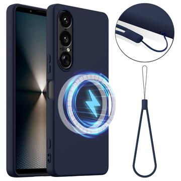 Custodia in silicone liquido per Sony Xperia 1 VII - compatibile con MagSafe - Blu Scuro