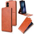 Sony Xperia 1 VII Custodia verticale con supporto - Marrone