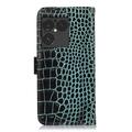 Custodia in Pelle a Portafoglio Serie Crocodile con RFID per Sony Xperia 1 VIII - Verde