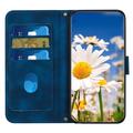 Sony Xperia 1 VIII Custodia a portafoglio floreale con slot per carte - Blu scuro