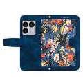 Sony Xperia 1 VIII Custodia a portafoglio floreale con slot per carte - Blu scuro