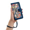 Sony Xperia 1 VIII Custodia a portafoglio floreale con slot per carte - Blu scuro