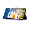 Sony Xperia 1 VIII Custodia a portafoglio floreale con slot per carte - Viola chiaro