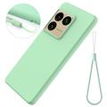 Custodia in silicone liquido con cinghia a mano per Sony Xperia 1 VIII - Verde