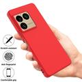 Custodia in silicone liquido con cinghia a mano per Sony Xperia 1 VIII - Rossa