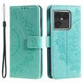 Custodia a portafoglio Mandala per Sony Xperia 1 VIII con cinturino da polso - Verde menta