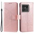 Custodia a portafoglio Mandala per Sony Xperia 1 VIII con cinturino da polso - Rosa