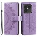Custodia a portafoglio Mandala con cinturino da polso per Sony Xperia 1 VIII - Viola
