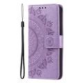 Custodia a portafoglio Mandala con cinturino da polso per Sony Xperia 1 VIII - Viola