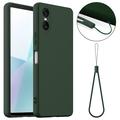 Custodia in silicone liquido per Sony Xperia 10 VI - compatibile con MagSafe - Verde Scuro