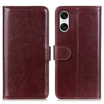 Custodia a portafoglio con chiusura magnetica per Sony Xperia 10 VI - Marrone