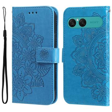Custodia a portafoglio per Sony Xperia 10 VII serie Mandala - Blu