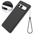 Custodia in silicone liquido con cinghia a mano per Sony Xperia 10 VIII - Nera
