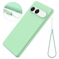 Custodia in silicone liquido con cinghia a mano per Sony Xperia 10 VIII - Verde