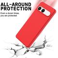 Custodia in silicone liquido con cinghia a mano per Sony Xperia 10 VIII - Rossa