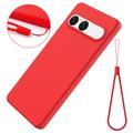 Custodia in silicone liquido con cinghia a mano per Sony Xperia 10 VIII - Rossa