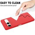 Custodia in silicone liquido con cinghia a mano per Sony Xperia 10 VIII - Rossa