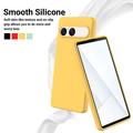 Custodia in silicone liquido con cinghia a mano per Sony Xperia 10 VIII - Gialla