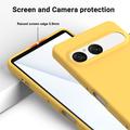 Custodia in silicone liquido con cinghia a mano per Sony Xperia 10 VIII - Gialla