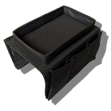 Organizzatore salvaspazio per braccioli di divani con tasche multiple - Nero