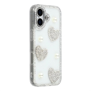 Custodia ibrida iPhone 17 Amore scintillante e perla - Trasparente