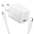 Spigen EE451EU Caricatore da muro USB-C Essential 45W GaN Pro con cavo USB-C da 100W - Bianco