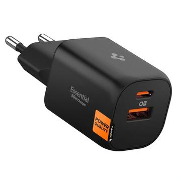 Spigen Essential EE352EU Caricatore da parete a 2 porte 35W - Nero