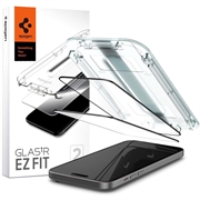 iPhone 15 Plus Spigen Glas.tR Ez Fit Full Cover Screen Protector - 2 Pcs. - Black Edge